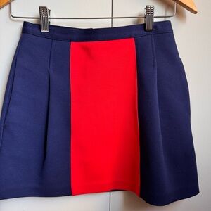 Club Monaco Navy and Red Mini Skirt